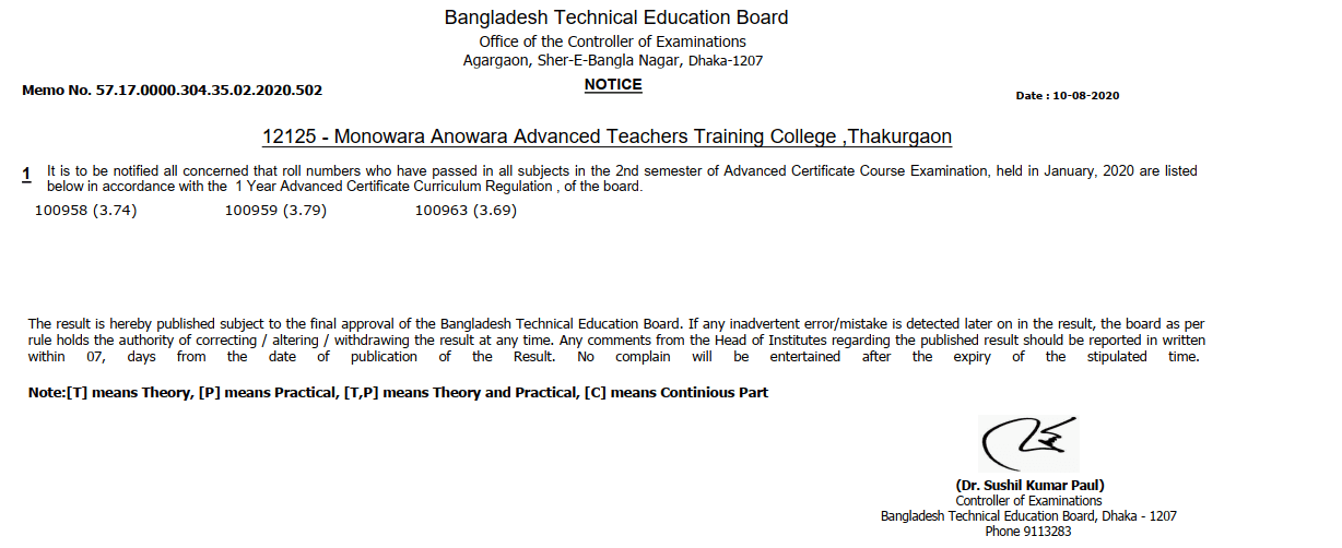 BTEB Result 2021