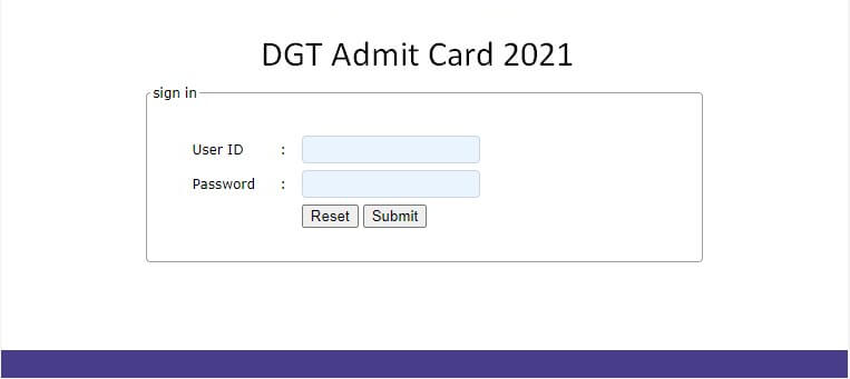 DGT Admit Card 2021