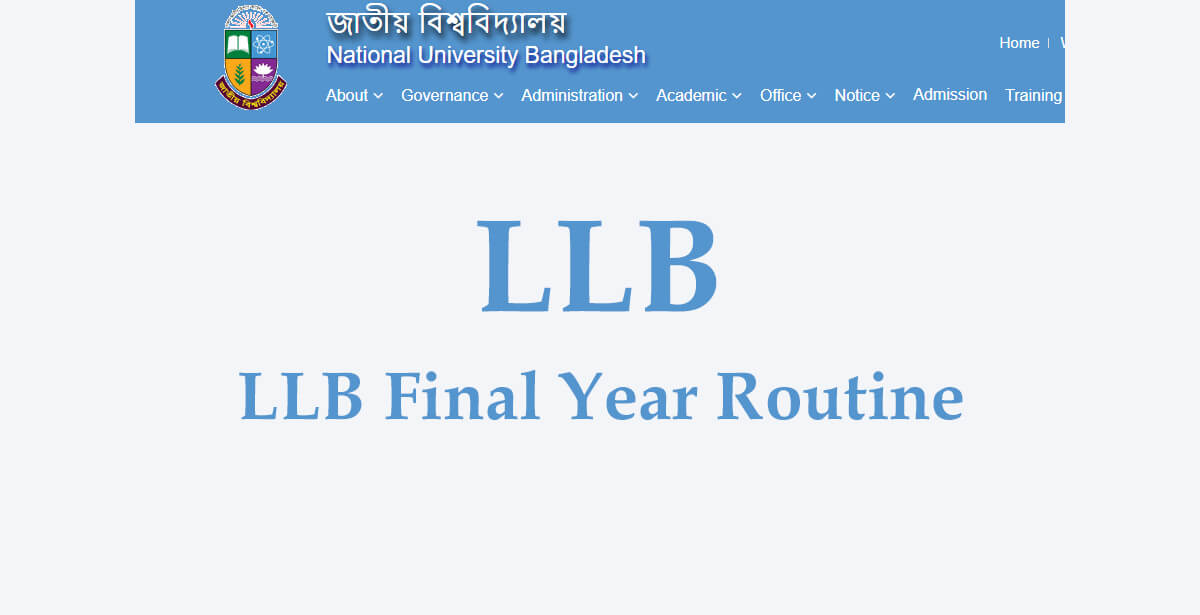 LLB Final Exam Routine 2023