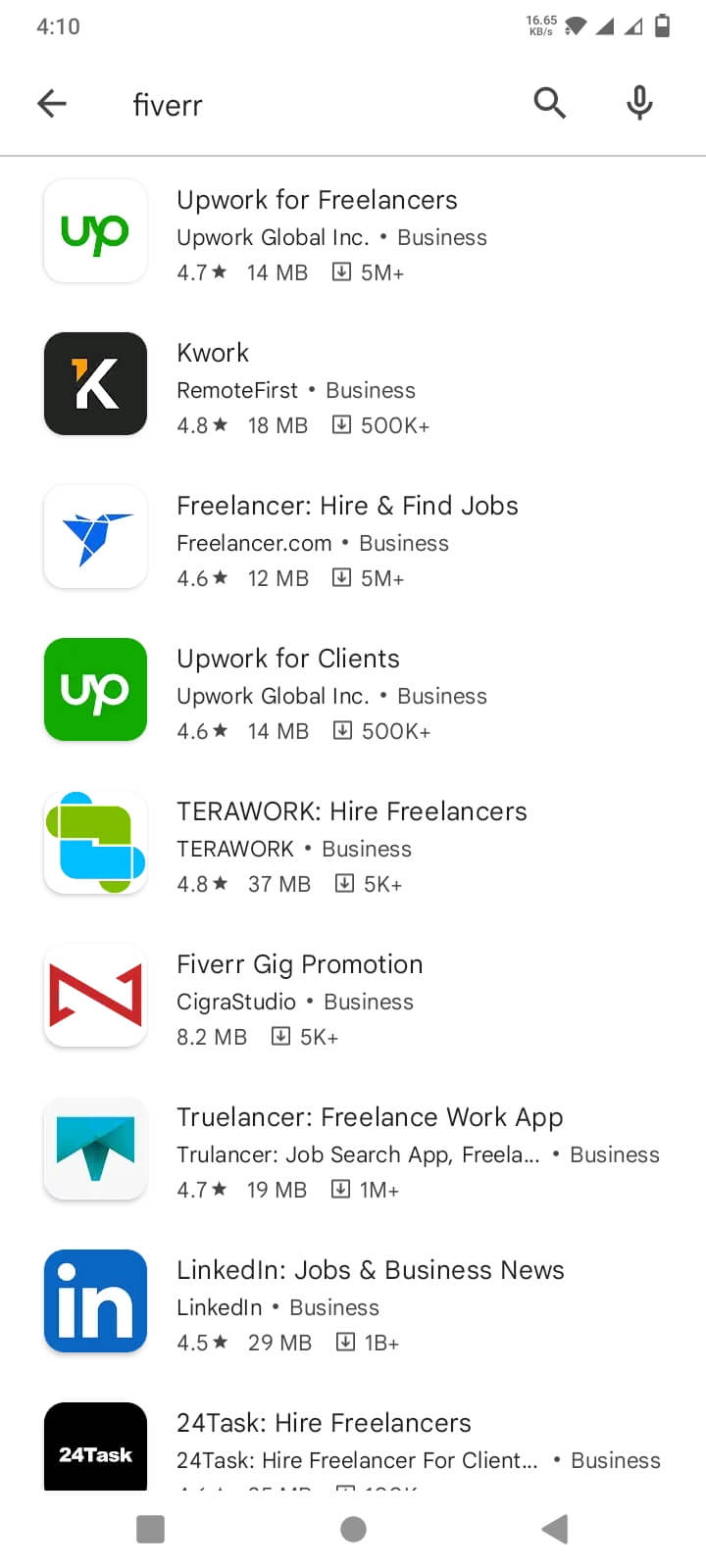 Fiverr App Removed from Google Play