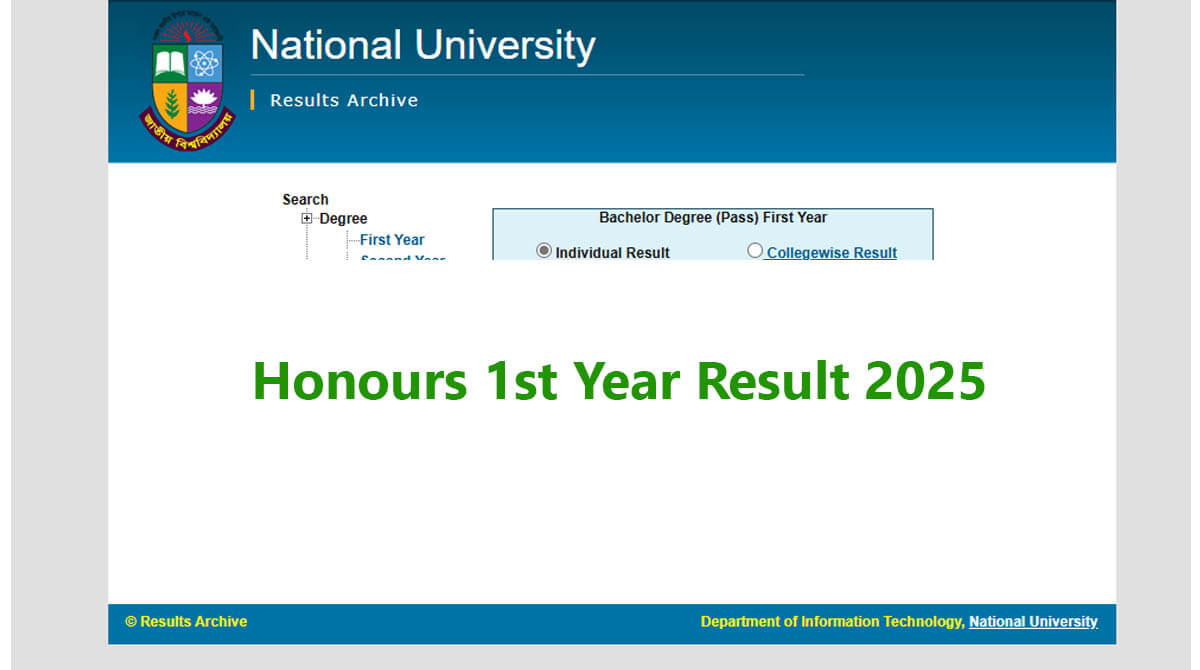 Honours 1st Year Result 2025