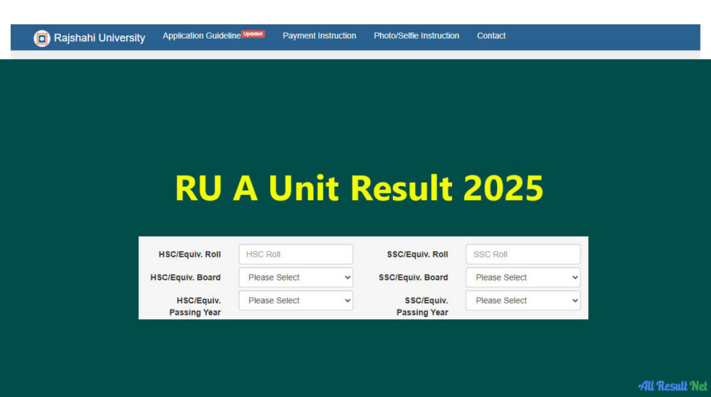 RU A Unit Result 2025 today