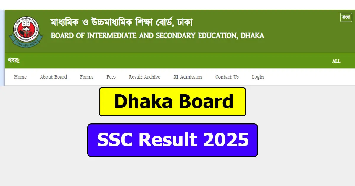 SSC Result 2025 Dhaka Board