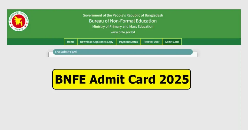 BNFE Admit Card 2025 Released for Office Sohayak Post, Exam Friday BNFE Admit Card 2025