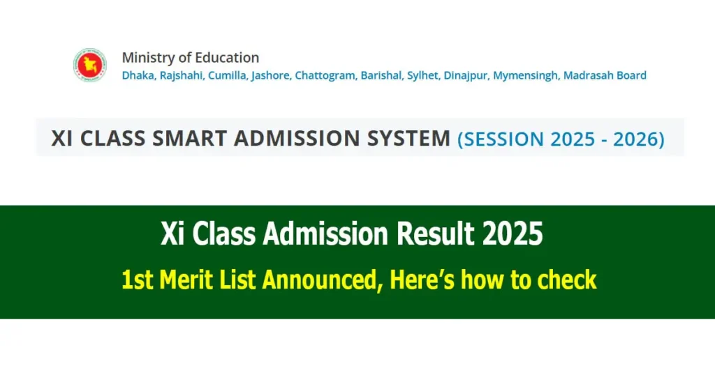 Xi Class Admission Result 2025