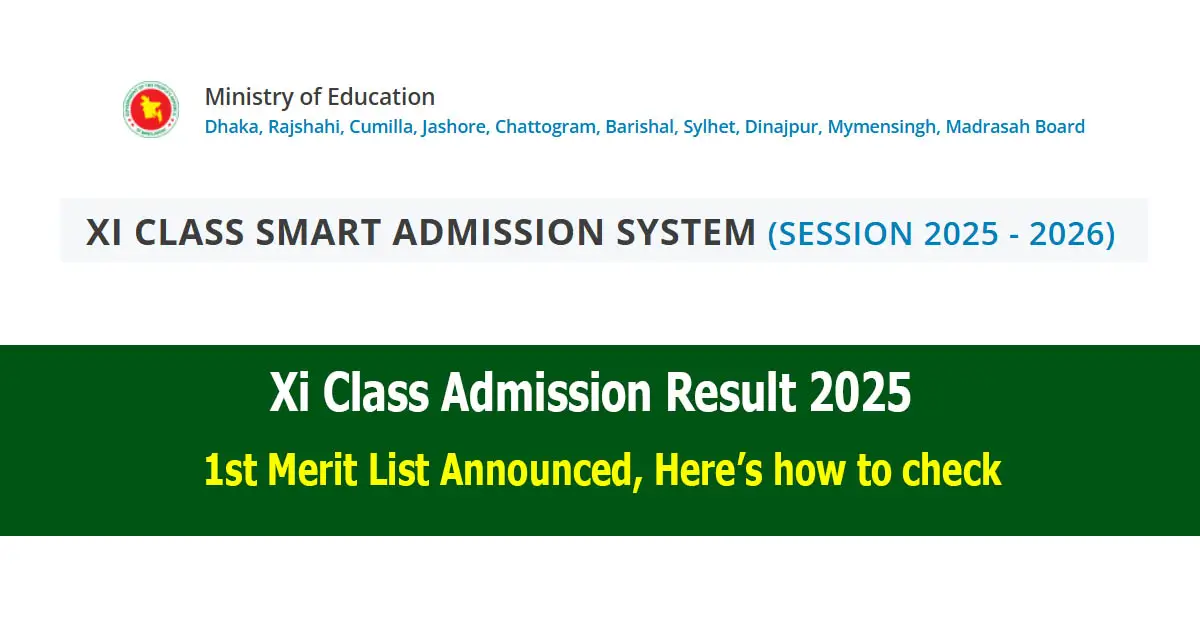 Xi Class Admission Result 2025