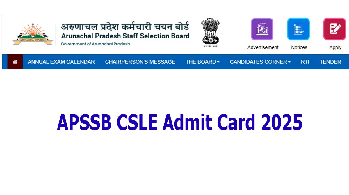 APSSB CSLE Admit Card 2025