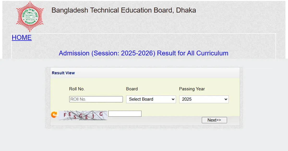 BTEB Admission Result 2025 Published