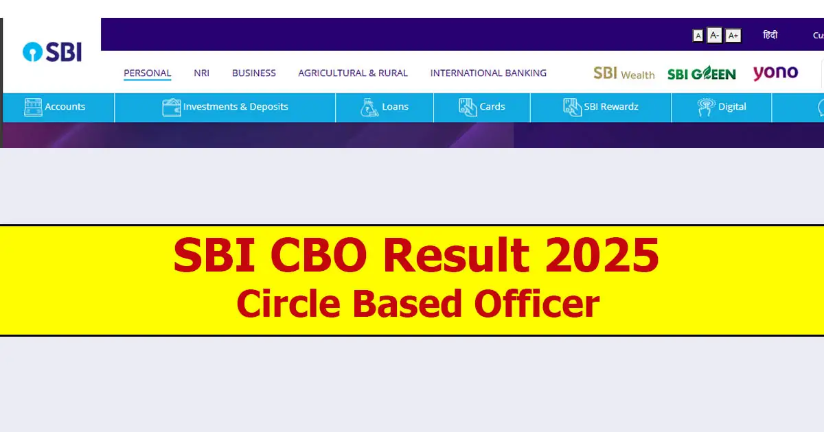 SBI CBO Result 2025