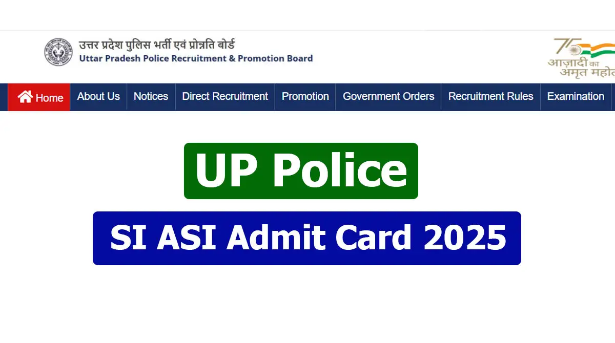 UP Police SI ASI Admit Card 2025