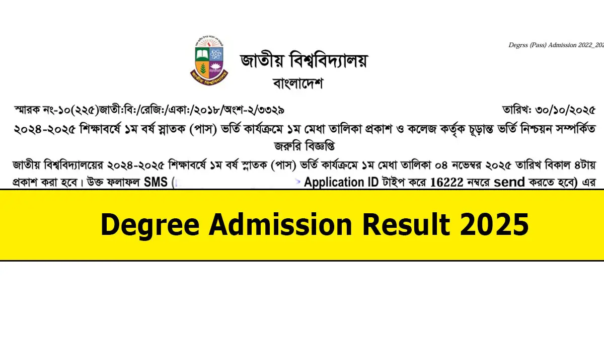 Degree Admission Result 2025