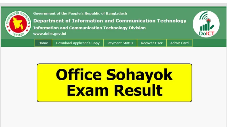 ICT Office Sohayok Exam Result 2025