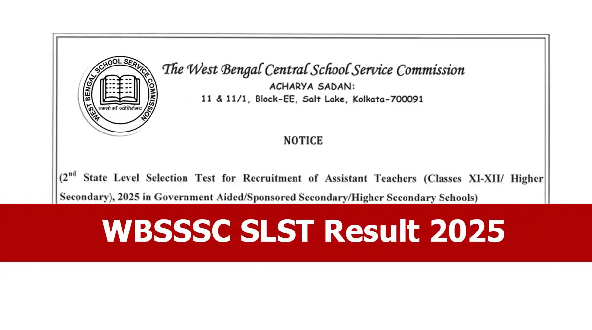 WBSSSC SLST Result 2025