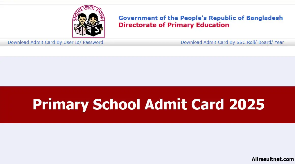 Primary School Admit Card 2025